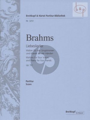 Liebeslieder Walzer Opus 52 SATB Chor-Klavier 4 Hd