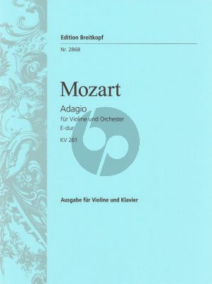 Mozart Adagio E-dur KV 261 Violine und Orchester (Klavierauszug) (Friedrich Hermann)