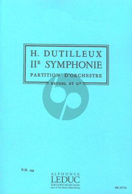 Dutilleux Symphonie No.2 'Le Double' pour Grand Orchestre et Orchestre de Chambre Partition de Poche