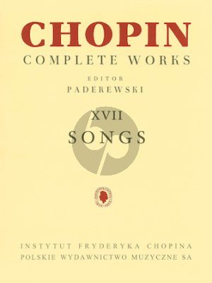 Chopin Songs Voice and Piano (Polish/English) (Paderewski) (Complete Works XVII)