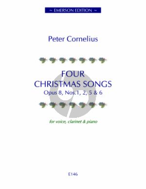 4 Christmas Songs Op.8 No.1 - 2 - 5 - 6 Medium Voice-Clarinet