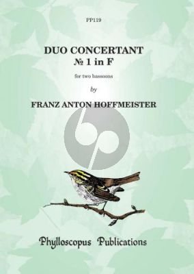 Hoffmeister Duo Concertant No.1 F-major 2 Bassoons (2 Scores) (edited by C.M.M. Nex and F.H. Nex)