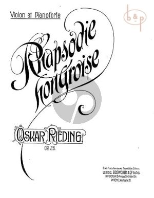 Rhapsodie Hongroise Opus 26 Violin and Piano