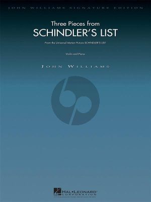 Williams Schindler's List (3 Pieces from) violin-piano