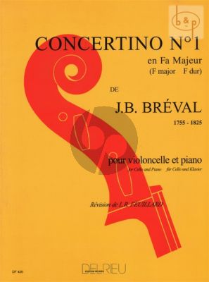 Breval Concertino No.1 F-major Violoncello and Piano (Feuillard)