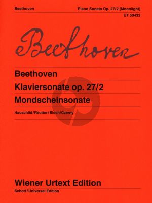 Beethoven Sonate No.14 Op.27 No.2 'Mondschein Sonate' cis-moll Klavier (Hauschild-Bloch-Reutter-Czerny) (Wiener-Urtext)