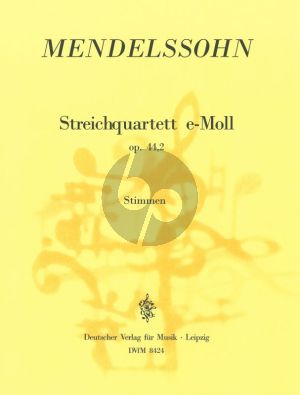 Mendelssohn Streichquartett e-moll Op.44 Nr.2 MWV R 26 Stimmen (Gerhard Schuhmacher)