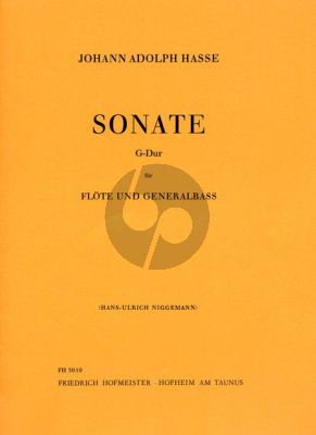 Hasse Sonata G-Major Flute and Piano (Bc) (edited by Hans-Ulrich Niggemann)