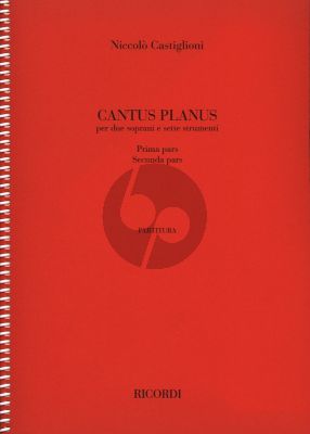 Castiglioni Cantus Planus 2 Soprano Voices and 7 Instruments (Score) (Score)