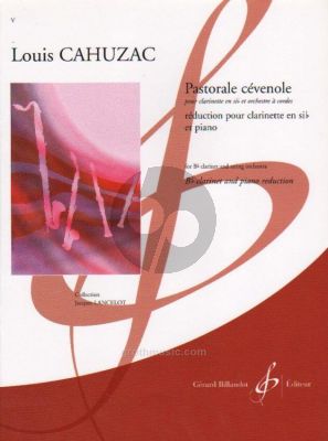Cahuzac Pastorale Cevenole pour Clarinette et Piano