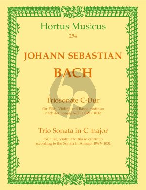 Bach Triosonate C-dur (nach Sonate A-dur BWV 1032) (Fl.-Vi.-Bc) (Score/Parts) (edited by Hans Eppstein)
