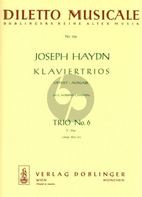Haydn Klaviertrio F dur Hob.XV:40 fur Violine, Violoncello und Klavier (Robbins Landon)