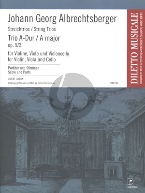 Albrechtsberger Trio A-major Op.9 No.2 Violin-Viola-Violoncello (Score/Parts) (edited by Helmut Zehetmair)