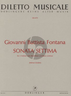 Fontana Sonata Settima d-moll 2 Violins [Recorders]-Bc (Score/Parts) (edited by Helmut Schaller)