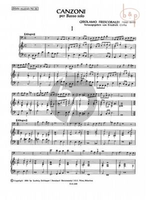 Canzoni per Basso Solo Vol.1 (Cerha) (Bass Stimme und Generalbass)