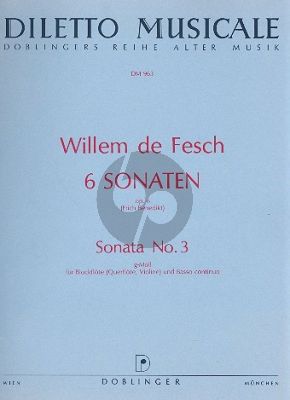 Fesch 6 Sonaten Op. 6 No. 3 g-moll Altblockflöte und Bc (Erich Benedikt)