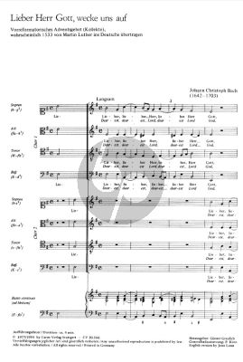 Lieber Herr Gott wecke uns auf SATB-SATB-Bc Partitur