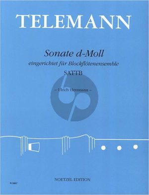Telemann Sonate d moll 5 Blockfloten (SATTB) Ed. Ulrich Herrmann Partitur/Stimmen