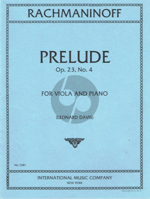 Rachmaninoff Prelude Op.23 No.4 Viola-Piano (transcr. Leonard Davis)