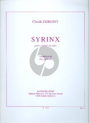 Syrinx Violin or Viola solo