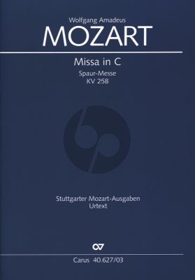 Mozart Missa in C-dur KV 258 "Spaur-Messe" Soli-Chor-Orchester (Klavierauszug) (Bernhard Janz)