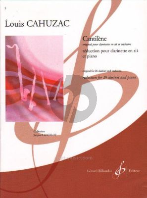 Cahuzac Cantilene pour Clarinette et Piano
