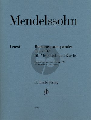 Romance sans paroles Op. 109 Violoncello-Piano