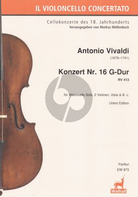 Vivaldi  Concerto G-major RV 413 Violoncello-Strings-Bc Full Score