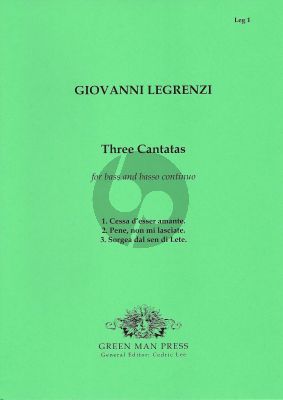 Legrenzi 3 Cantatas for solo Bass from Cantate e Canzonette, 1676 Bass and Bc (G-e')
