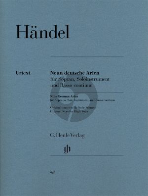 Handel  9 Deutsche Arien Soprano-Solo Instr.-Bc (Score/Parts)