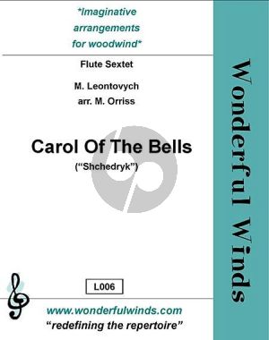 Leontovich Carol of the Bells 6 Flutes (Score/Parts)