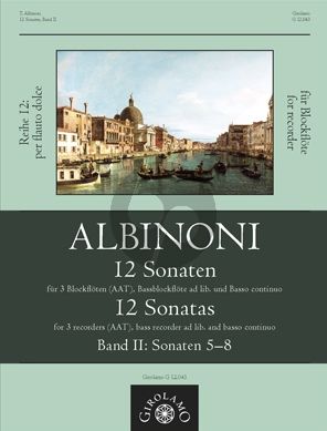 Albinoni 12 Sonaten Vol.2 (No.5-8) (3 Rec.[AAT]-Bc) (Bass Rec. ad lib.)