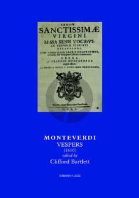 Monteverdi Vespers 1610 Score (Edited by Clifford Bartlett & Brian Clark)