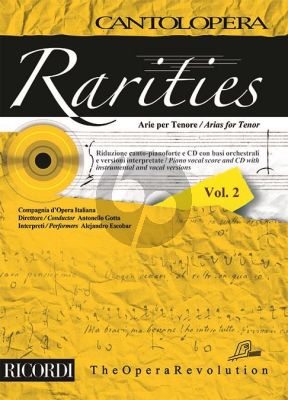 Rarities-Arias for Tenor Vol.2 Voice-Piano (Bk-Cd)