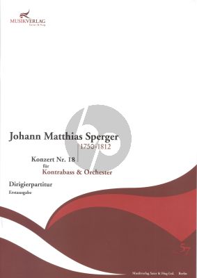 Sperger Concerto No.18 Double Bass-Orch. Full Score