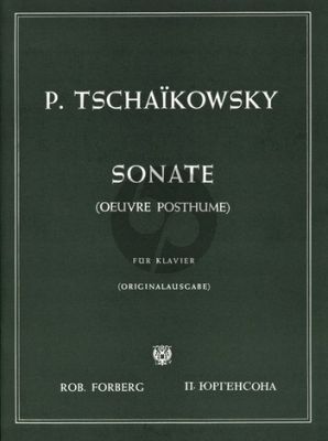 Tchaikovsky Sonata C-sharp minor Op.80 (op. Posth.) Piano