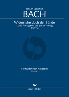 Bach Kantate BWV 54 Widerstehe doch der Sünde Altst.-Chor-Orch. Klavierauszug