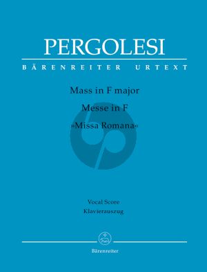 Pergolesi Mass F-major "Missa Romana" Soli-Choir-Orch. Vocal Score