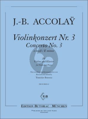 Accolay Concerto No.3 e-minor Violin-Piano (Tomislav Butorac)