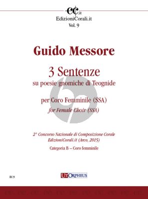 Messore 3 Sentenze su poesie gnomiche di Teognide for Female Choir