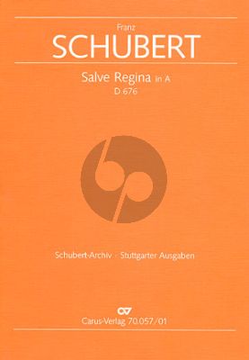 Schubert Salve Regina A-dur Op.153 D 676 (1819) Sopran solo-Str. Partitur