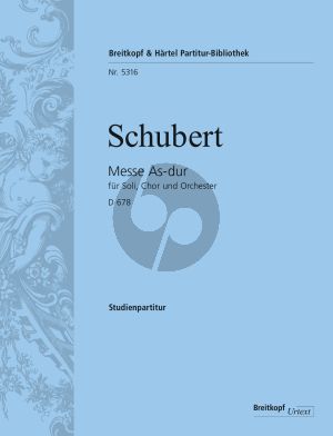 Schubert Messe As-dur D.678 Soli-Chor-Orch.-Orgel Studienpart.