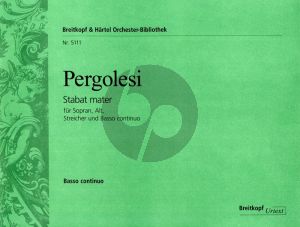 Pergolesi Stabat Mater (Sopr.-Alto soli-Female Choir-String Orch.) Organ/Basso Continuo) (edited by Helmut Hucke) (Breitkopf)