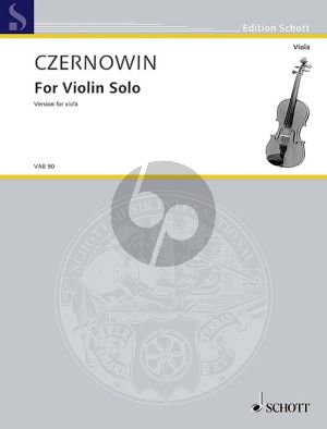 Czernowin For Violin Solo (1981) Viola version