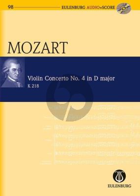 Mozart Concerto No.4 D-major KV 218 Violin-Orchestra Study Score (Bk-Cd)