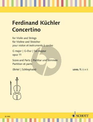 Kuchler Concertino G-major Op.11 Violin solo and String Quartet or String Orchestra