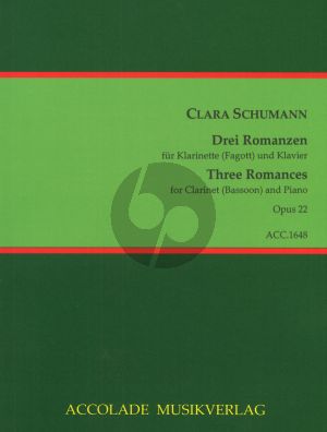 Schumann 3 Romanzen Op.22 Klarinette[Fagott]-Klavier