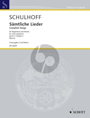 Schulhoff Sämtliche Lieder Vol.3