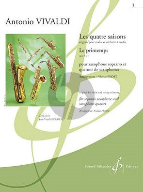 Vivaldi Les quatre saisons - Le printemps Op.8 No.1 Soprano Sax.-4 Sax.(SATB))