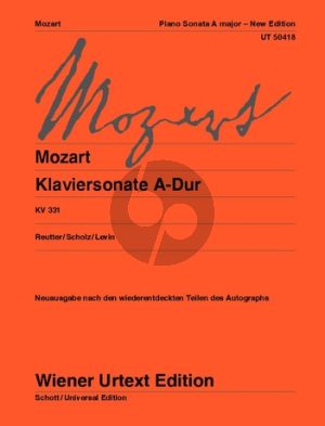 Mozart Sonate A-Dur KV 331 Klavier (Reutter-Scholz-Levin)